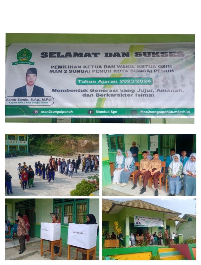 PESTA DEMOKRASI MAN 2 SPN PEMILIHAN KETUA DAN WAKIL KETUA OSIM PERIODE 2023/2024